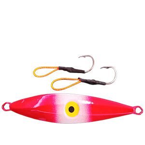 Jig Slow Fall Branco Vermelho