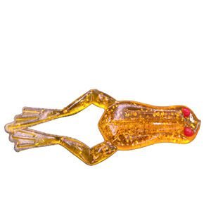Sapo Frog Laranja Gliter Dourado