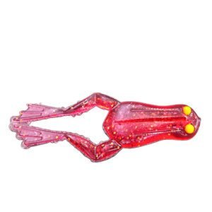 Sapo Frog Vermelho Gliter Dourado