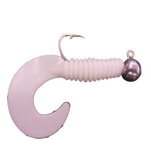 Shad Grub Branco Perolizado