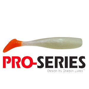 Shad Tail 7 cm Branco Pérola Laranja
