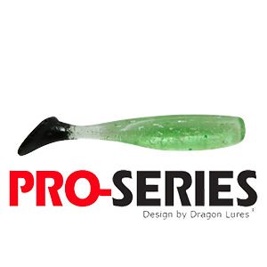 Shad Tail 7 cm Verde Gliter Preto